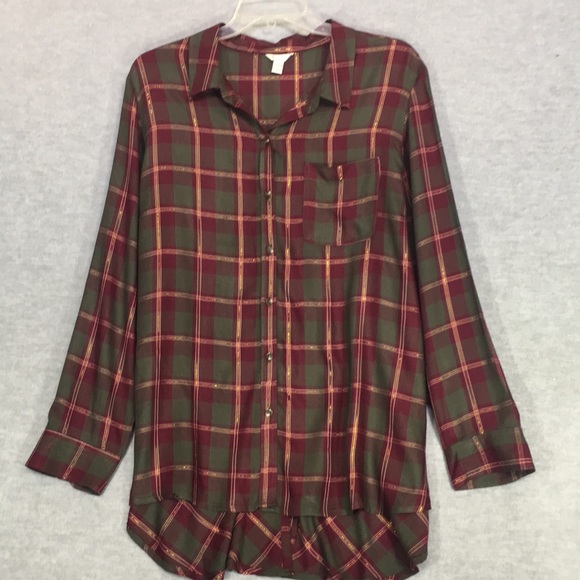 CATO Holiday Christmas Celebration Gold Metallic Thread Peplum Extra Long Line - Picture 1 of 16